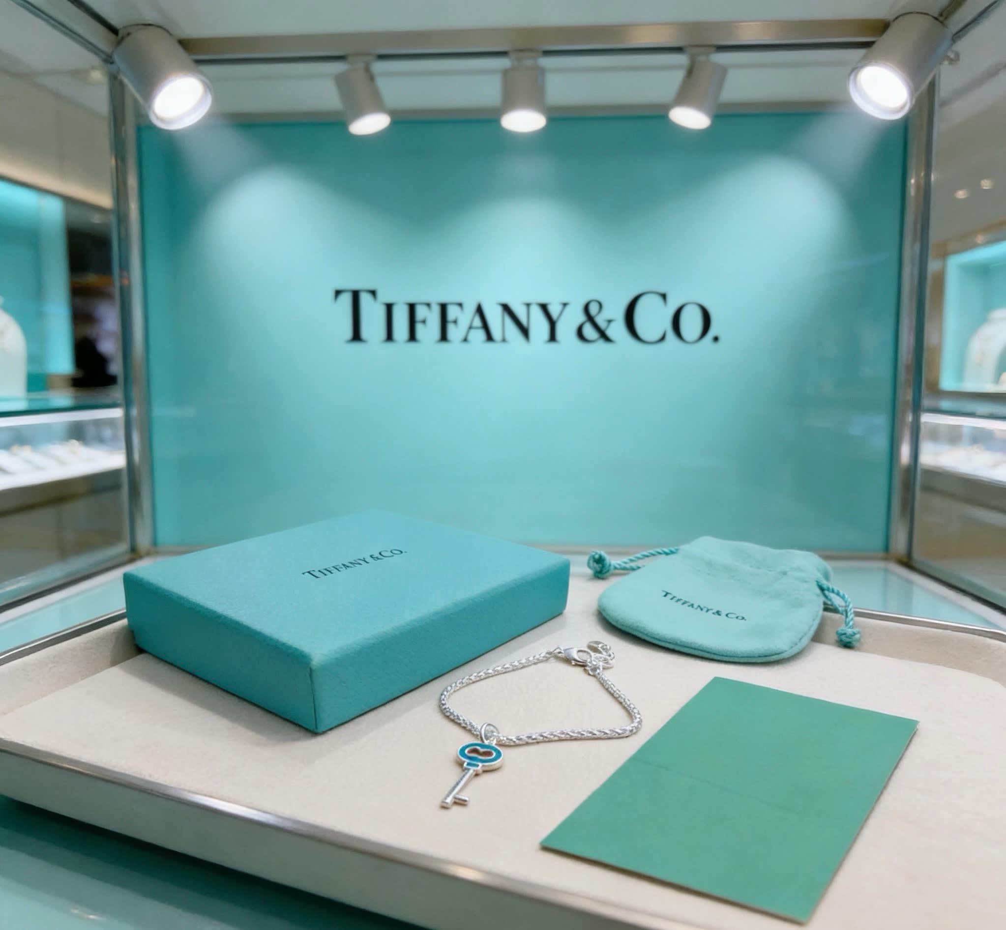Tiffany & Co. Sterling Silver Key Charm Bracelet
